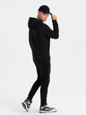 Ombre Clothing Bílo-černá pánská mikina s kapucí a potiskem Ombre Clothing