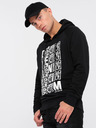 Ombre Clothing Bílo-černá pánská mikina s kapucí a potiskem Ombre Clothing