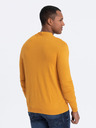 Ombre Clothing Hořčicový pánský basic svetr se stojáčkem Ombre Clothing