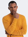 Ombre Clothing Hořčicový pánský basic svetr se stojáčkem Ombre Clothing