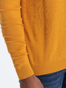 Ombre Clothing Hořčicový pánský basic svetr se stojáčkem Ombre Clothing