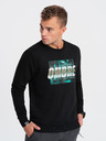 Ombre Clothing Černá pánská mikina s potiskem Ombre Clothing