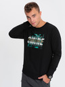 Ombre Clothing Černá pánská mikina s potiskem Ombre Clothing