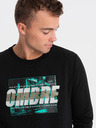Ombre Clothing Černá pánská mikina s potiskem Ombre Clothing