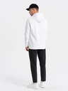 Ombre Clothing Červeno-bílá pánská mikina s kapucí a potiskem Ombre Clothing