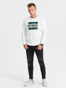 Ombre Clothing Bílá pánská mikina s potiskem Ombre Clothing