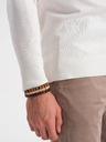 Ombre Clothing Krémový pánský basic svetr s rolákem Ombre Clothing