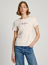 Pepe Jeans Žluto-bílé dámské pruhované tričko Pepe Jeans