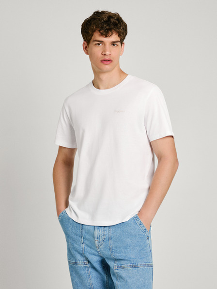 Pepe Jeans Bílé pánské tričko Pepe Jeans