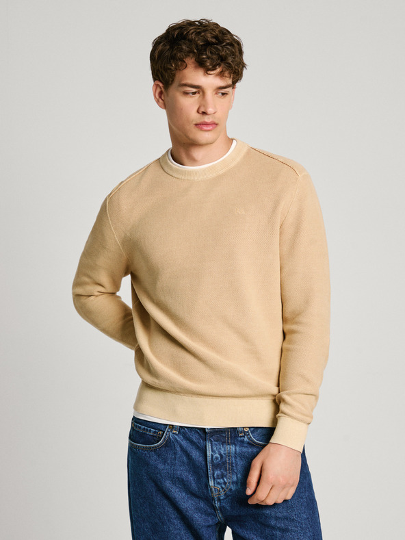 Pepe Jeans Béžový pánský svetr Pepe Jeans