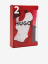 HUGO Sada dvou dámských triček v černé a červené barvě HUGO