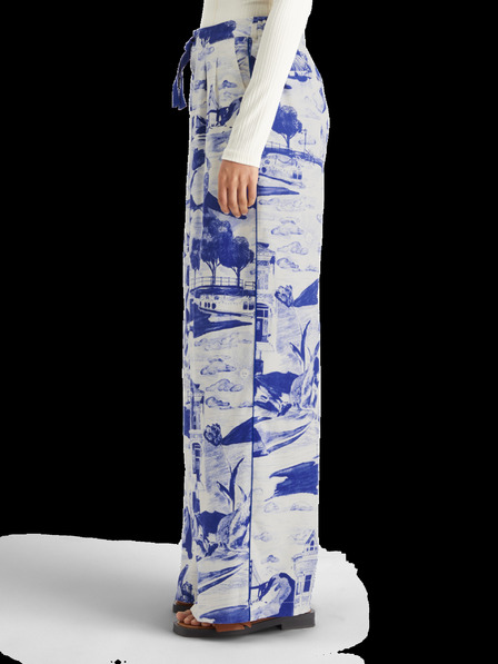 Scotch & Soda Modré dámské vzorované kalhoty Scotch & Soda Eleni