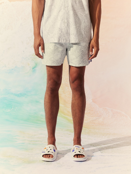 Celio Bílé pánské vzorované plavky Celio One Piece