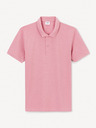 Celio Růžové pánské polo tričko Celio Teone
