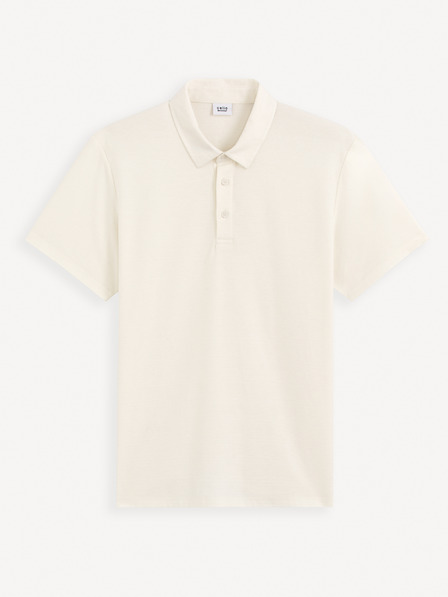 Celio Krémové pánské polo tričko Celio Gebruma