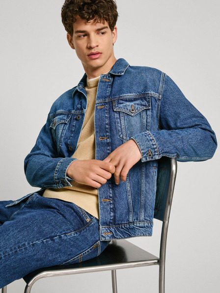 Pepe Jeans Modrá pánská džínová bunda Pepe Jeans