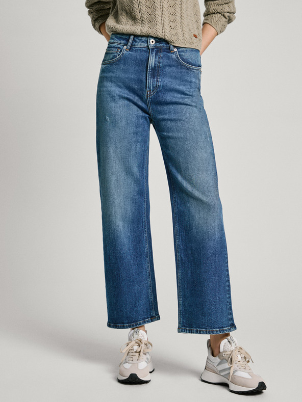 Pepe Jeans Modré dámské straight džíny Pepe Jeans
