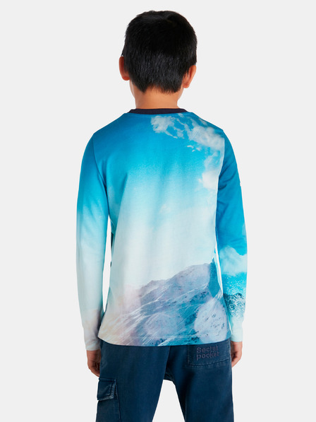 Desigual Modré klučičí tričko s motivem Desigual Snow