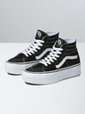 Vans Černé dámské kotníkové kožené tenisky na platformě VANS Sk8-Hi Tapered Stackform