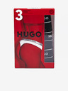 HUGO Sada tří dámských tang v černé barvě HUGO