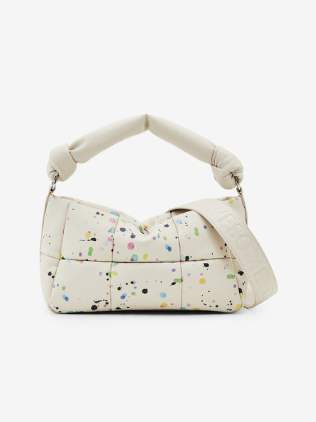 Desigual Krémová dámská vzorovaná kabelka Desigual Splatter 23 Puffy Rennes