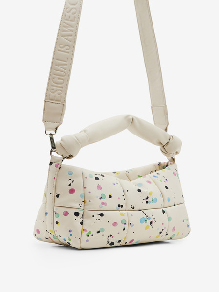 Desigual Krémová dámská vzorovaná kabelka Desigual Splatter 23 Puffy Rennes