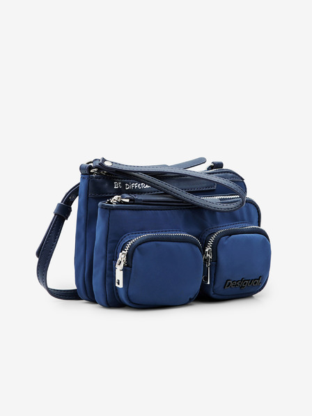 Desigual Modrá dámská crossbody kabelka Desigual Pocketmas Linda