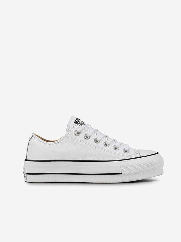 Converse Bílé dámské kožené tenisky na platformě Converse