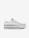 Converse Bílé dámské kožené tenisky na platformě Converse
