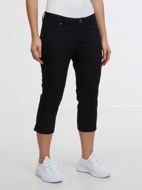Sam 73 Černé dámské tříčtvrteční slim fit džíny SAM 73 Amara