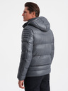 Ombre Clothing Šedá pánská prošívaná zimní bunda Ombre Clothing