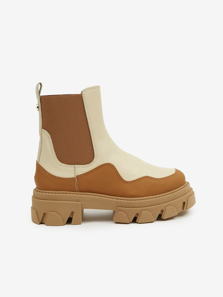 Steve Madden Hnědo-béžové dámské kožené kotníkové boty Steve Madden Merilyn