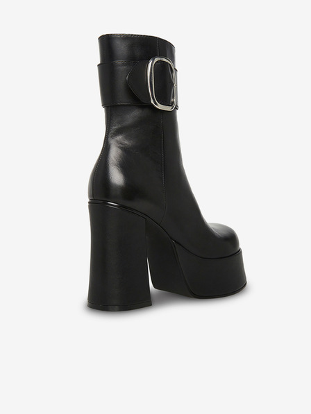 Steve Madden Černé dámské kožené kotníkové boty na podpatku Steve Madden Siren