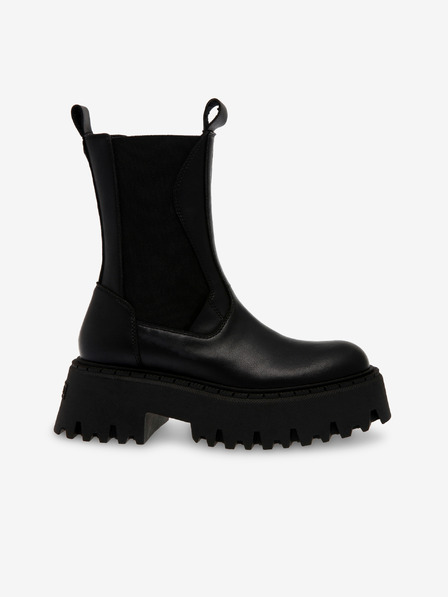 Steve Madden Černé dámské kožené kotníkové boty Steve Madden Obtain