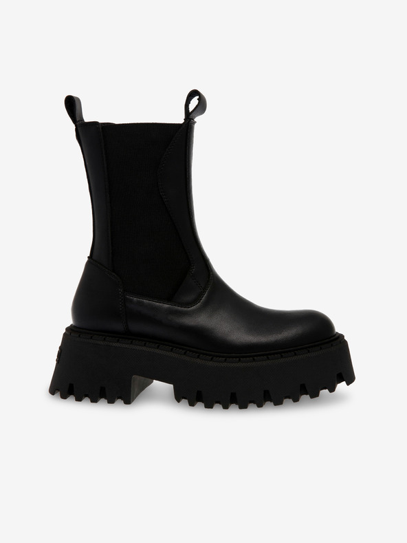 Steve Madden Černé dámské kožené kotníkové boty Steve Madden Obtain