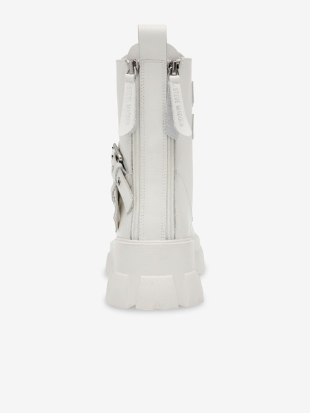Steve Madden Bílé dámské kožené kotníkové boty Steve Madden Traction Bootie