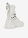 Steve Madden Bílé dámské kožené kotníkové boty Steve Madden Traction Bootie