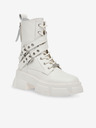 Steve Madden Bílé dámské kožené kotníkové boty Steve Madden Traction Bootie