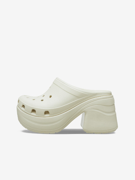 Crocs Krémové dámské pantofle na podpatku Crocs Siren Clog
