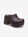 Crocs Hnědé dámské pantofle na podpatku Crocs Siren Clog