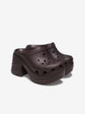 Crocs Hnědé dámské pantofle na podpatku Crocs Siren Clog