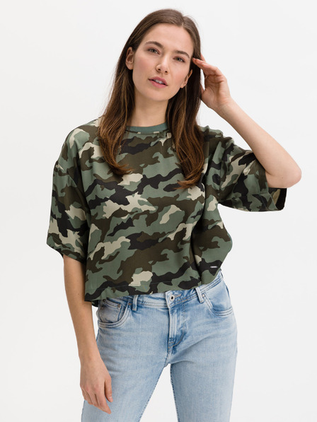 Pepe Jeans Zelené dámské tričko Pepe Jeans Annalisa