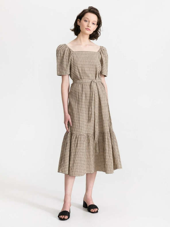 Levi's® Hnědé dámské midi šaty Levi's® Bailey