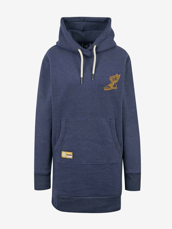 SuperDry Modré dámské mikinové šaty s potiskem na zádech Superdry