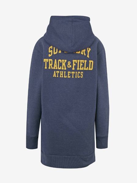 SuperDry Modré dámské mikinové šaty s potiskem na zádech Superdry