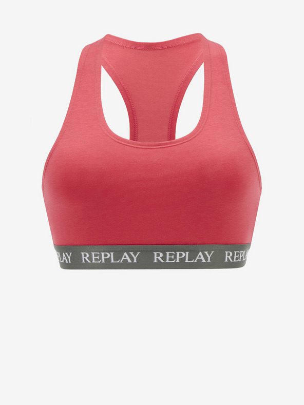Replay Tmavě růžová dámská sportovní podprsenka Replay