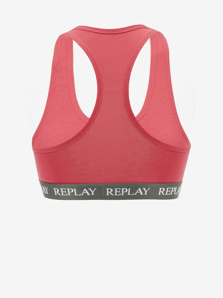 Replay Tmavě růžová dámská sportovní podprsenka Replay