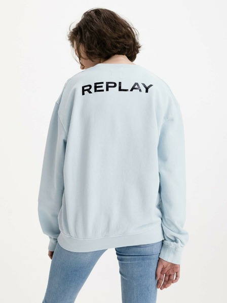 Replay Světle modrá dámská mikina Replay