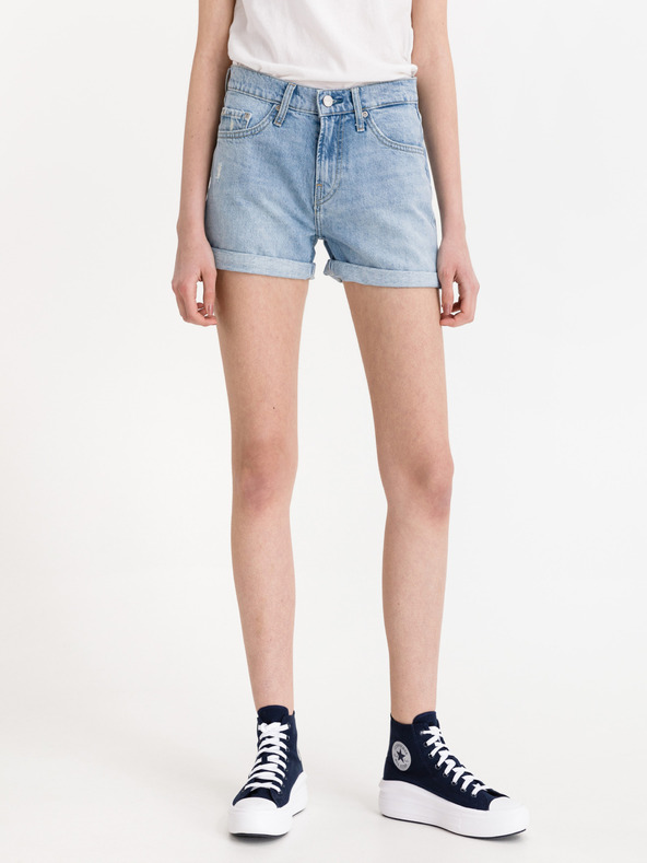Pepe Jeans Modré džínové kraťasy Pepe Jeans Mable