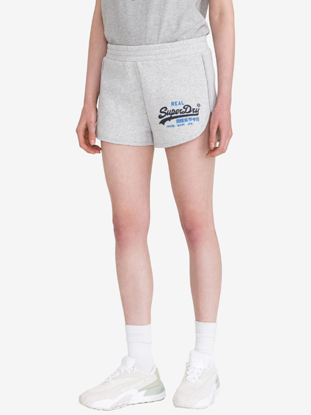 SuperDry Světle šedé dámské žíhané kraťasy SuperDry